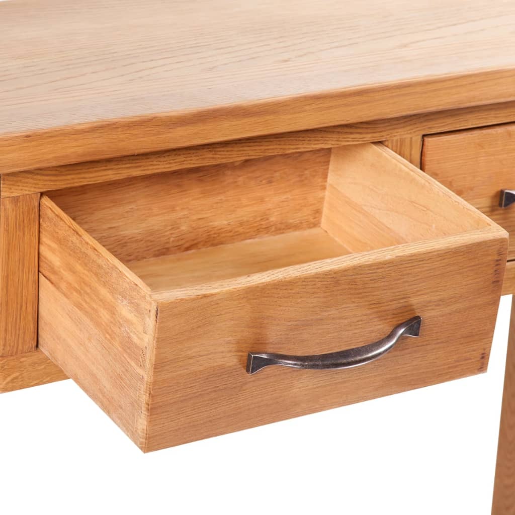 Console Table | Brown | Solid Oak Wood | Compact | Storage