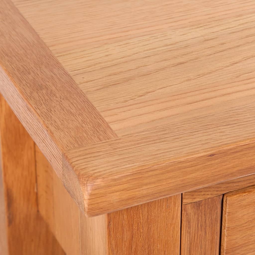Console Table | Brown | Solid Oak Wood | Compact | Storage
