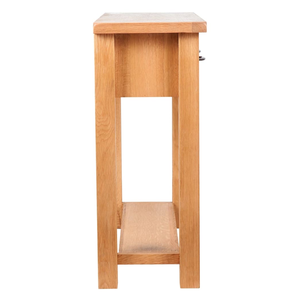 Console Table | Brown | Solid Oak Wood | Compact | Storage