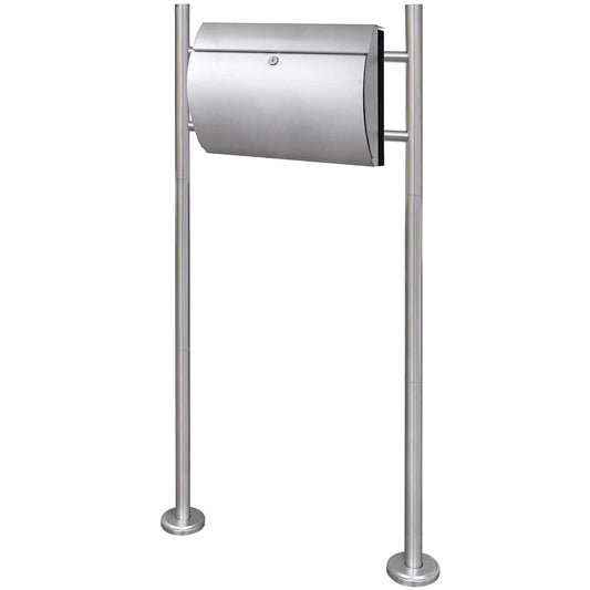 Mailbox | Silver | Stainless Steel | Medium | Mailbox | Rectangular