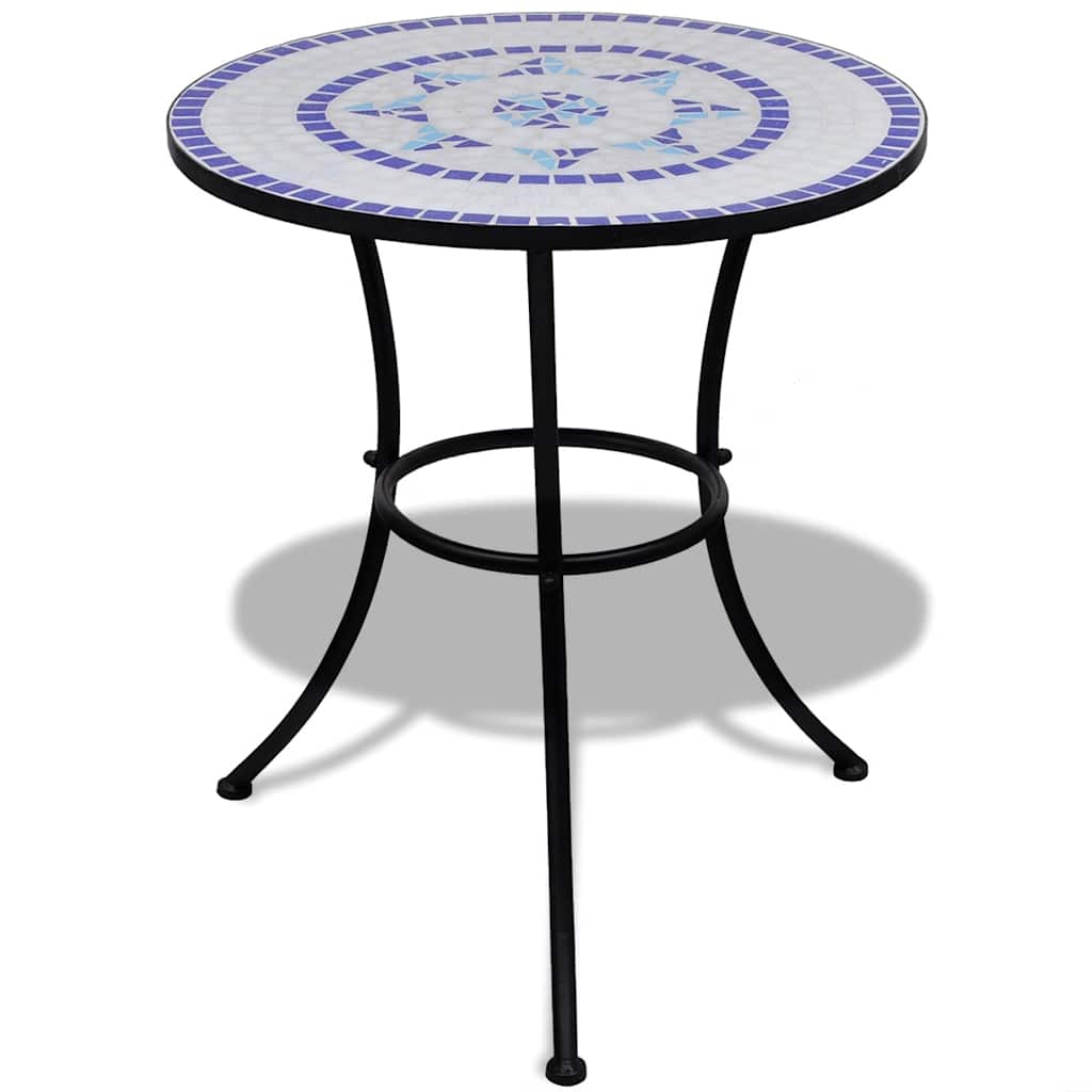 Patio Furniture | Blue and White | Powder-coated iron and ceramic tile
