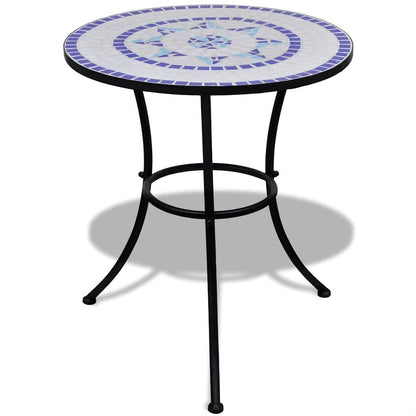 Patio Furniture | Blue and White | Powder-coated iron and ceramic tile