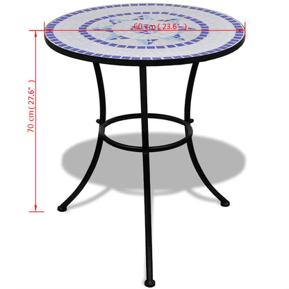 Patio Furniture | Blue and White | Powder-coated iron and ceramic tile