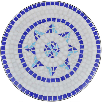 Patio Furniture | Blue and White | Powder-coated iron and ceramic tile