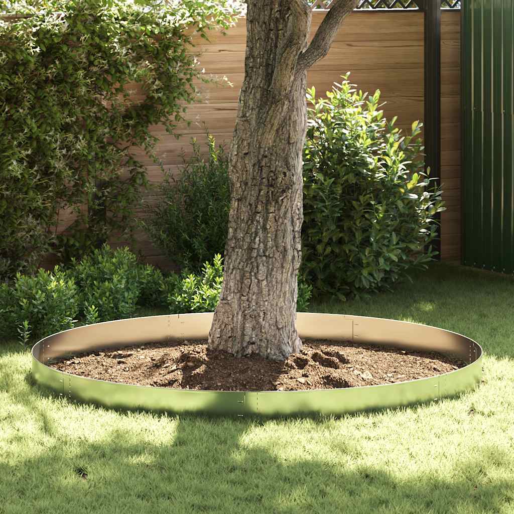 Set of 10 Flexible Lawn Fence Galvanised Steel 100 x 14 cm