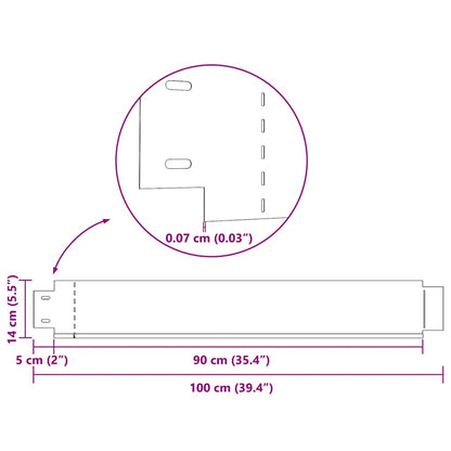 Set of 15 Flexible Lawn Fence Galvanised Steel 100 x 14 cm