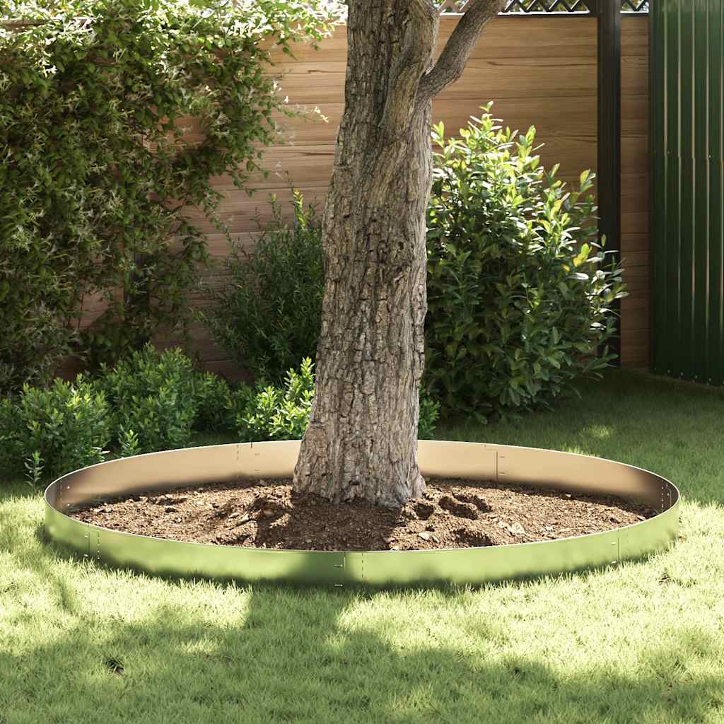 Set of 15 Flexible Lawn Fence Galvanised Steel 100 x 14 cm