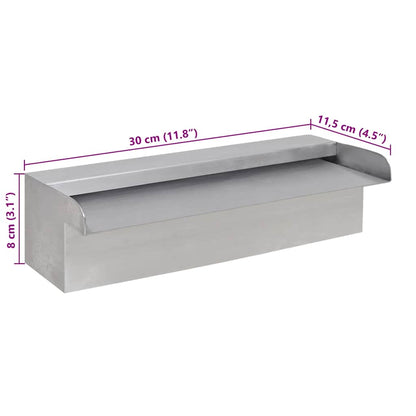 Rectangular Waterfall Pool Fountain Stainless Steel 30 cm