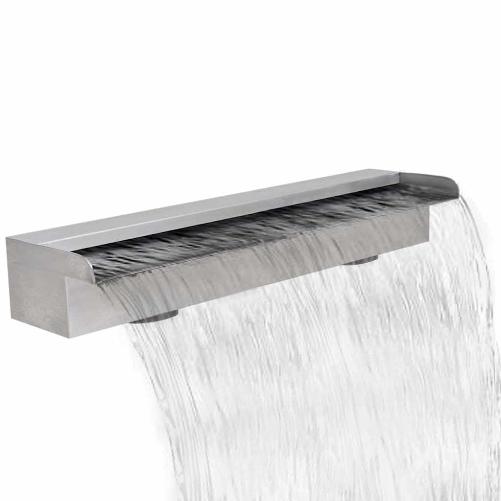 Rectangular Waterfall Pool Fountain Stainless Steel 23.6