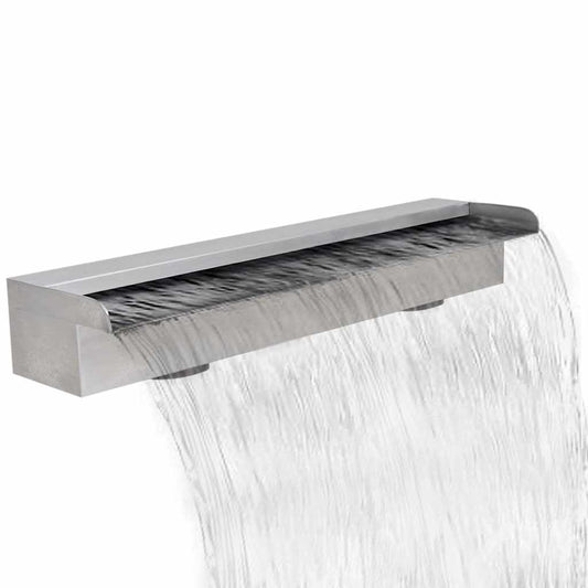 Rectangular Waterfall Pool Fountain Stainless Steel 23.6
