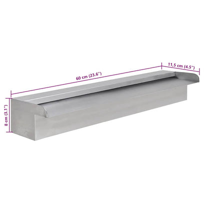 Rectangular Waterfall Pool Fountain Stainless Steel 23.6