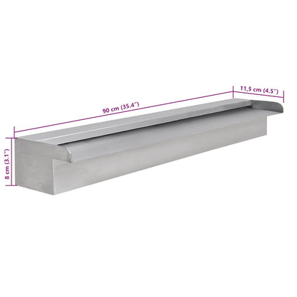 Rectangular Waterfall Pool Fountain Stainless Steel 35.4