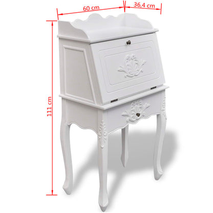 Desk | White | MDF and Pinewood | 60 x 36.4 x 111 cm | Desk | Rectangular