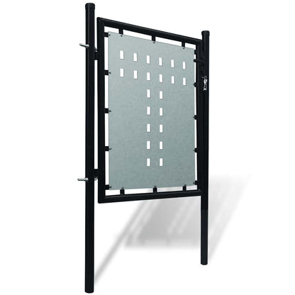 Black Single Door Fence Gate 100x75 cm