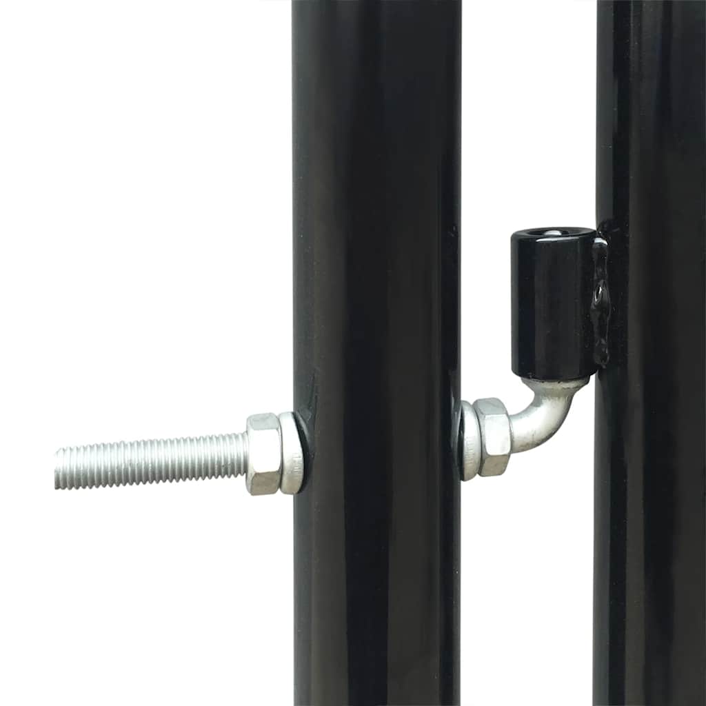 vidaXL Black Single Door Fence Gate 39.4x49.2"