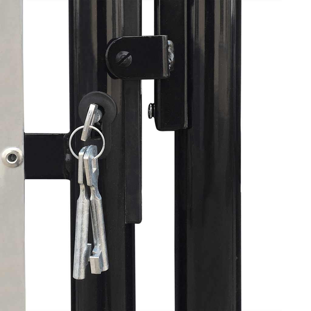 vidaXL Black Single Door Fence Gate 39.4x49.2"