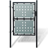 Black Single Door Fence Gate 39.4"x78.7"