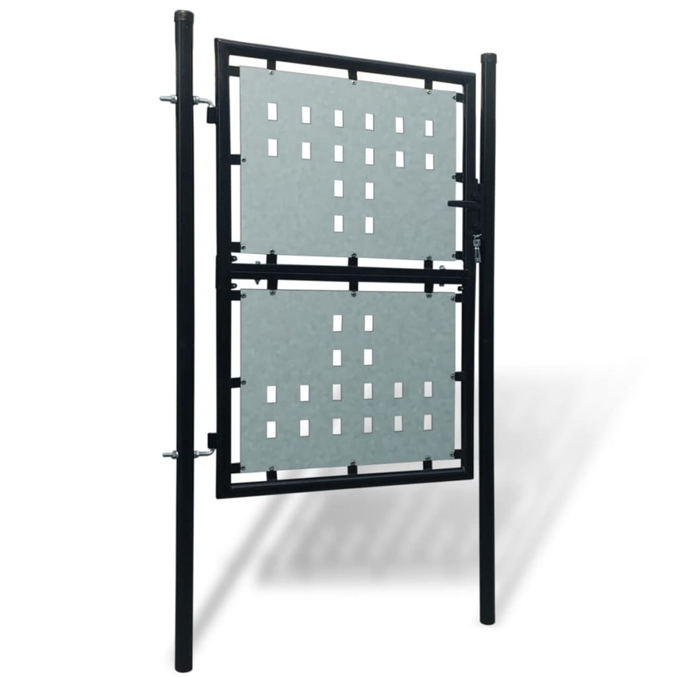 Black Single Door Fence Gate 100 x 200 cm