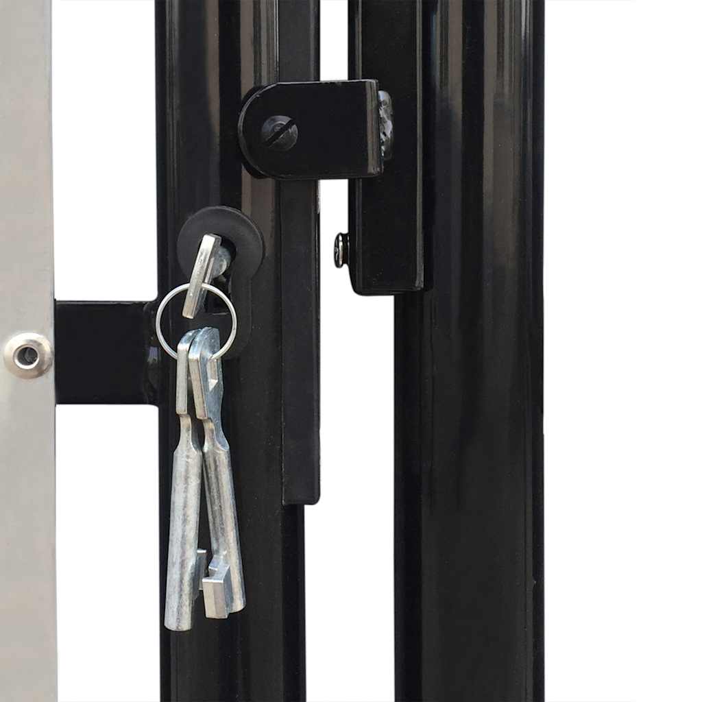 Black Single Door Fence Gate 100x150 cm