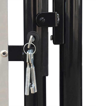 Black Single Door Fence Gate 100x150 cm