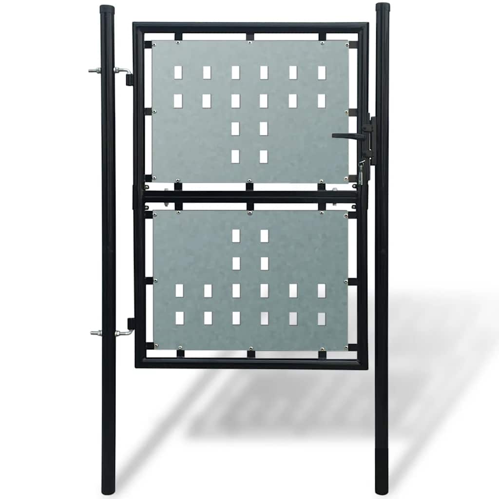 Black Single Door Fence Gate 100x200 cm