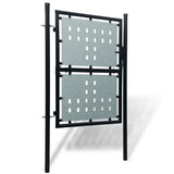 Black Single Door Fence Gate 100 x 250 cm