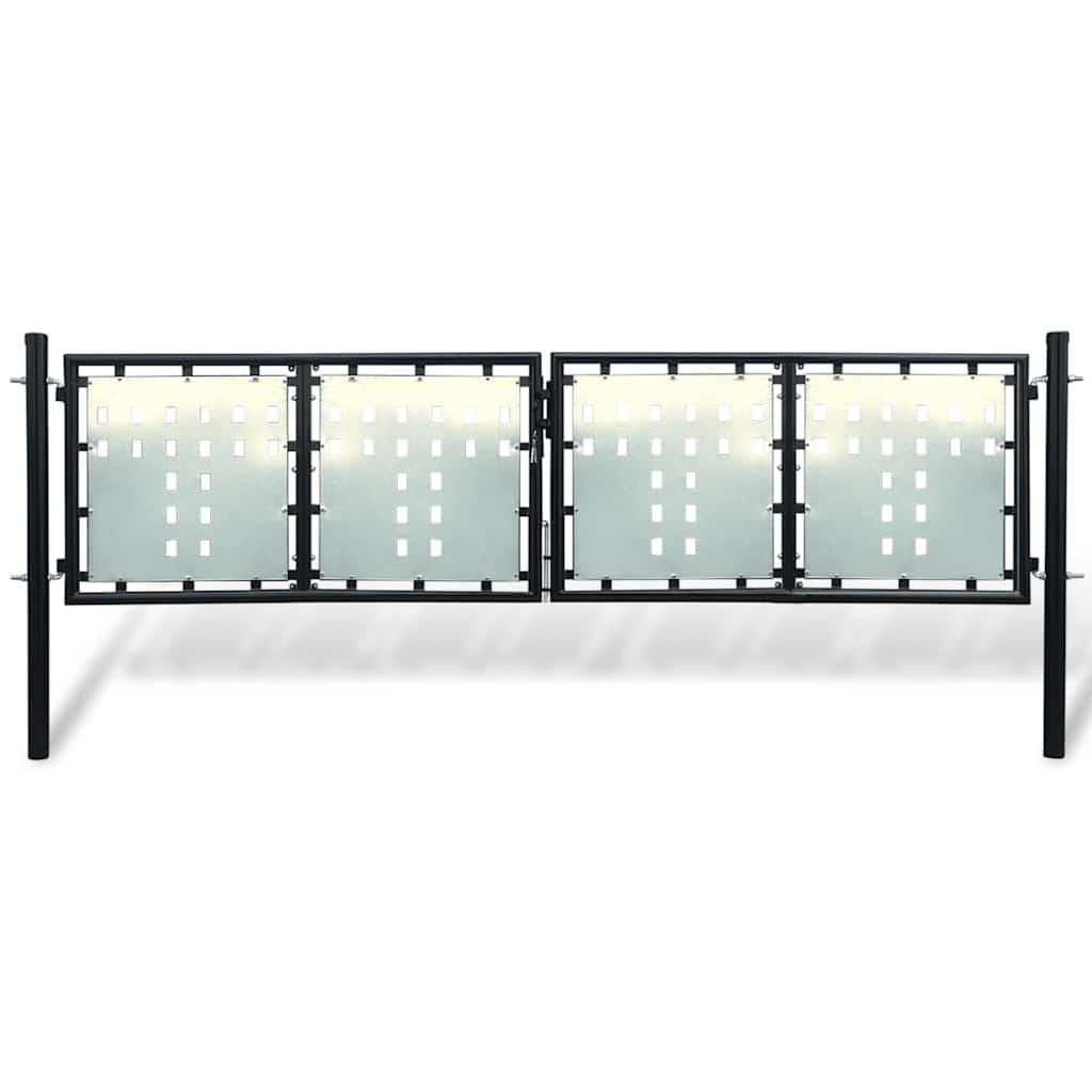 Black Single Door Fence Gate 300x75 cm