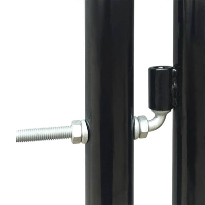 Black Single Door Fence Gate 300x75 cm