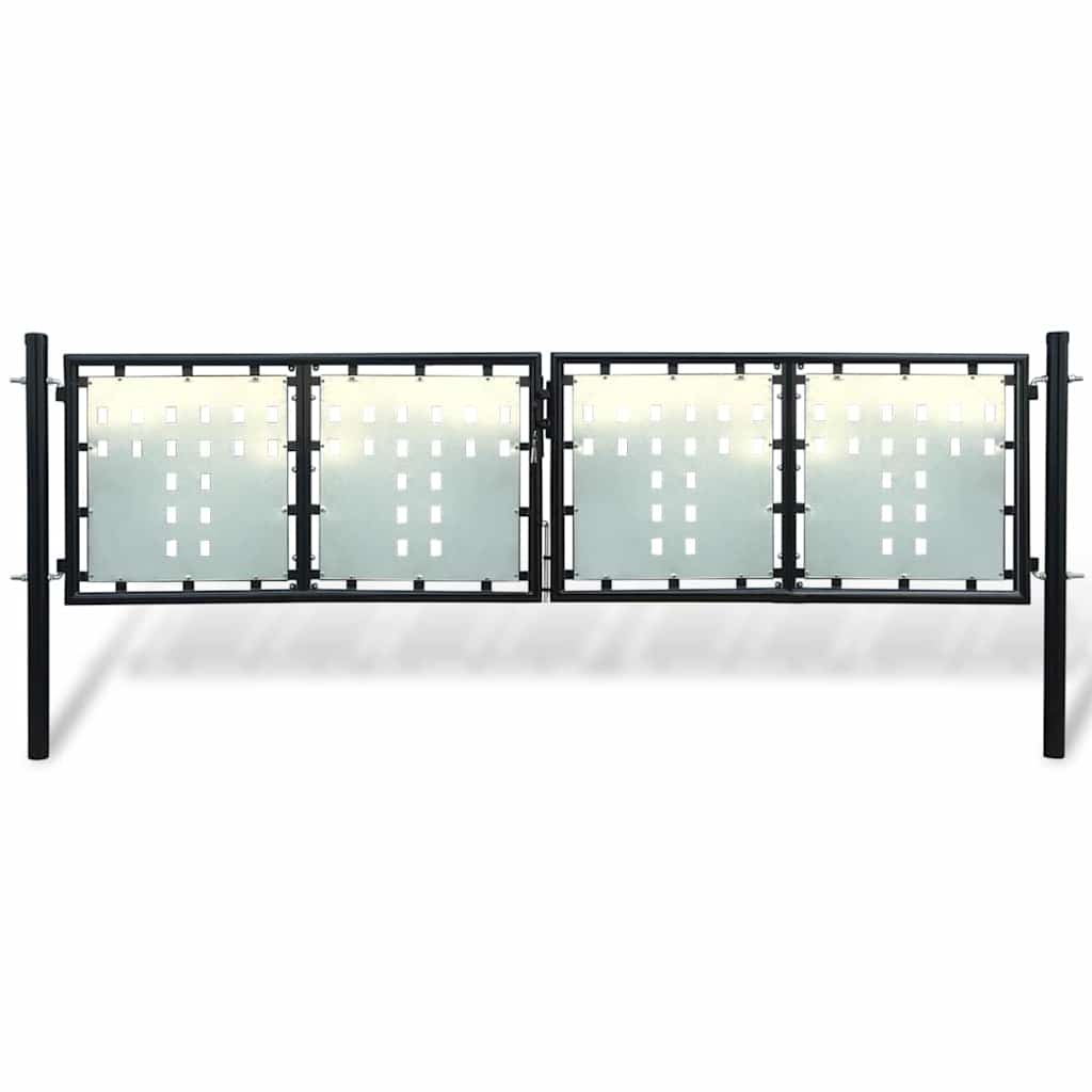 Black Single Door Fence Gate 300x100 cm