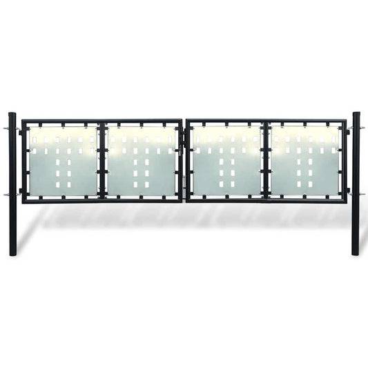 Black Single Door Fence Gate 300x100 cm