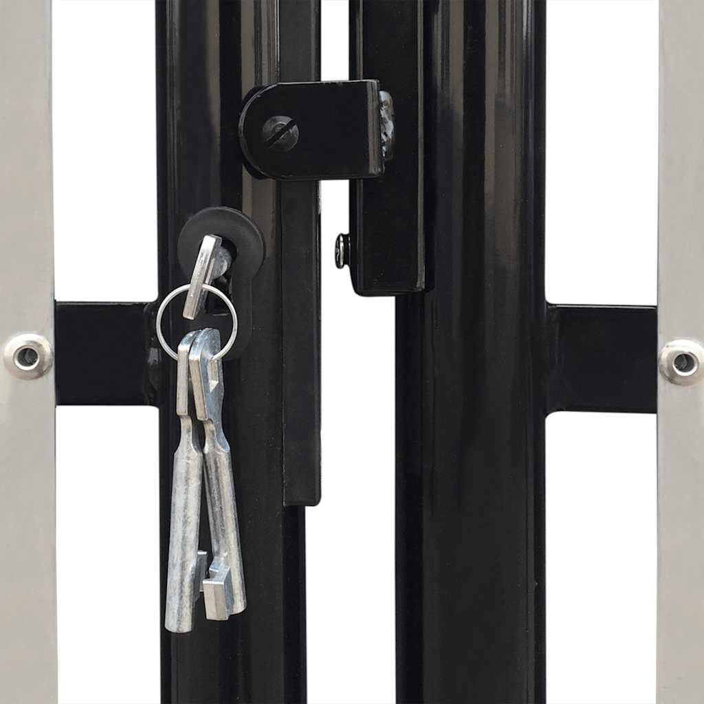 Black Single Door Fence Gate 300x100 cm