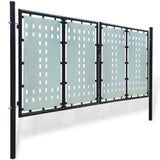 Black Double Door Fence Gate 300 x 175 cm