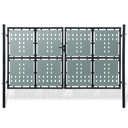 Black Single Door Fence Gate 300x150 cm