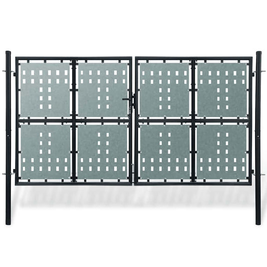 Black Single Door Fence Gate 300x150 cm
