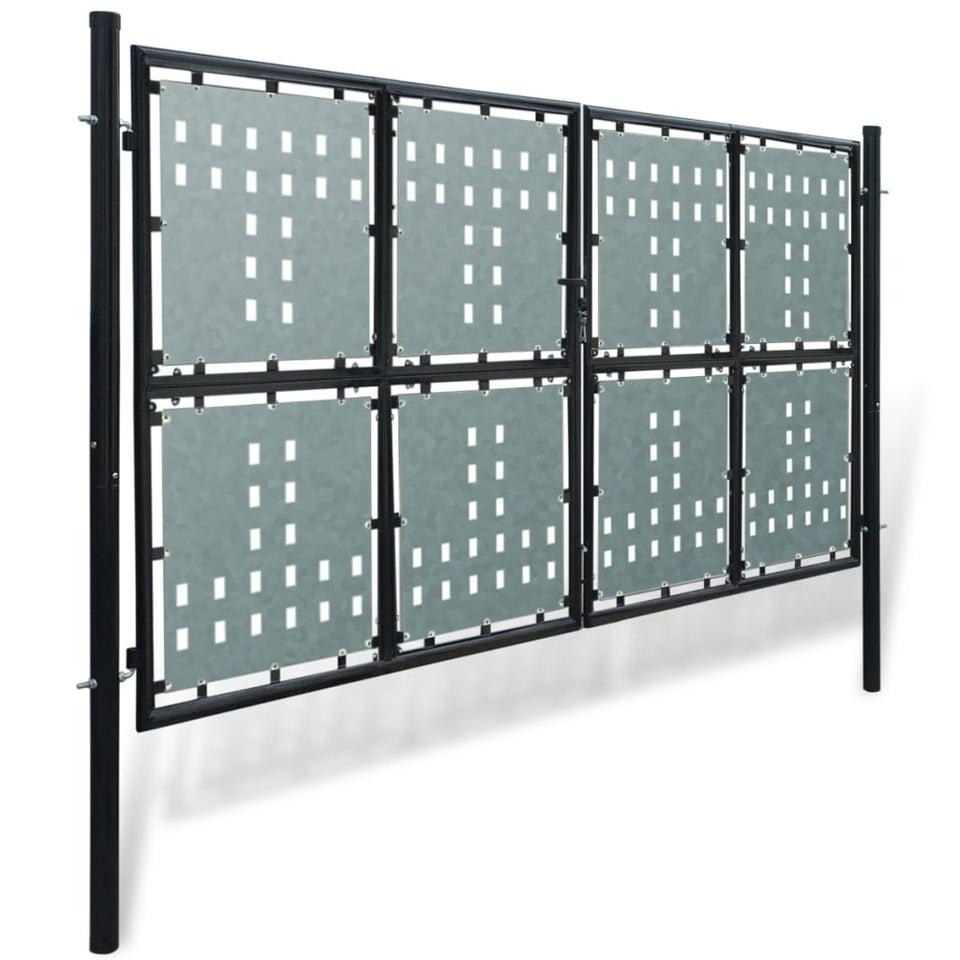 Black Double Door Fence Gate 300 x 200 cm