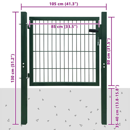 2D Fence Gate (Single) Green 100x80 cm