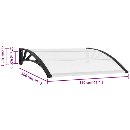 Door Canopy Black brackets and transparent sheets
