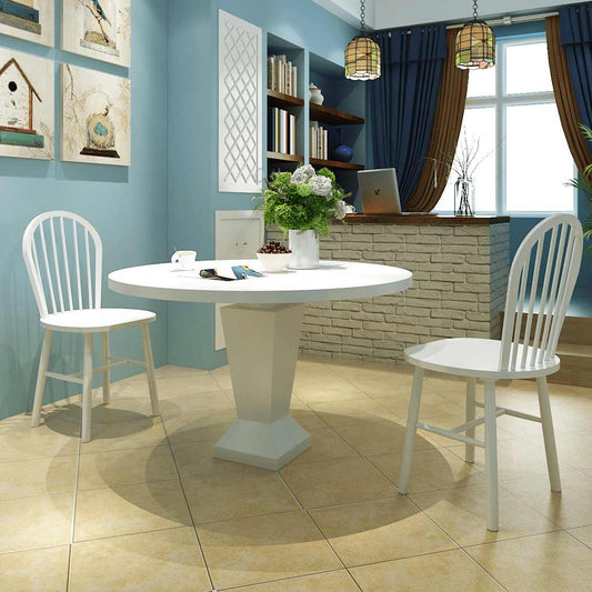 Chair | Set of 2 | White | Rubber wood | Standard | Durable | Chair