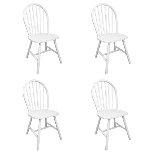 Chair | Set of 4 | White | Solid Rubber Wood | Standard | Durable | Chair
