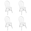 Dining Chairs 4 pcs White Solid Rubber Wood