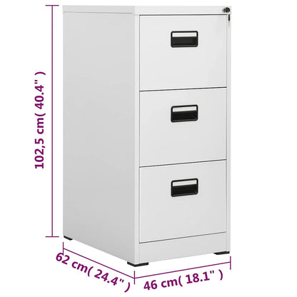 Filing Cabinet Light Grey 46x62x102,5 cm Steel