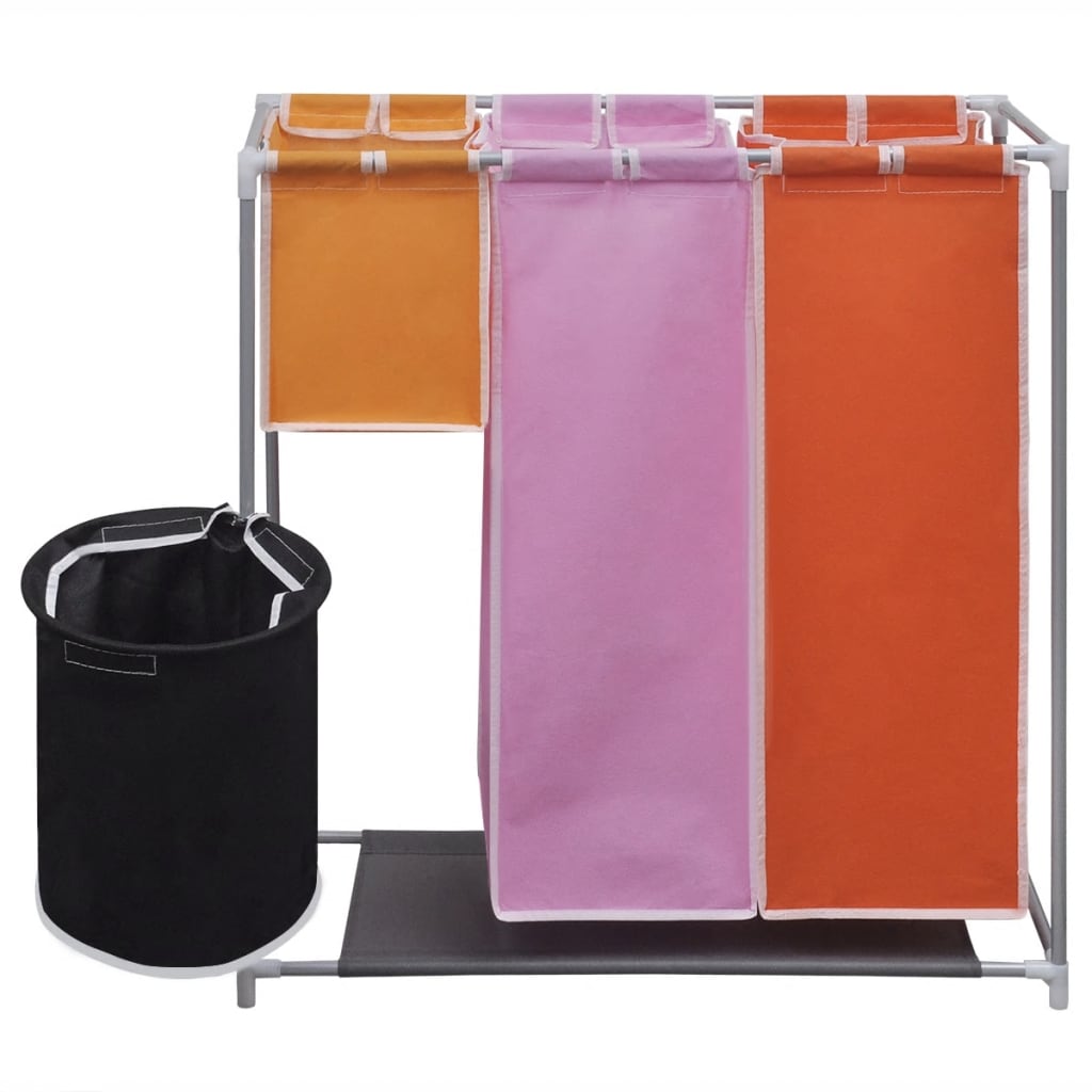 3-Section Laundry Sorter Hamper with a Washing Bin