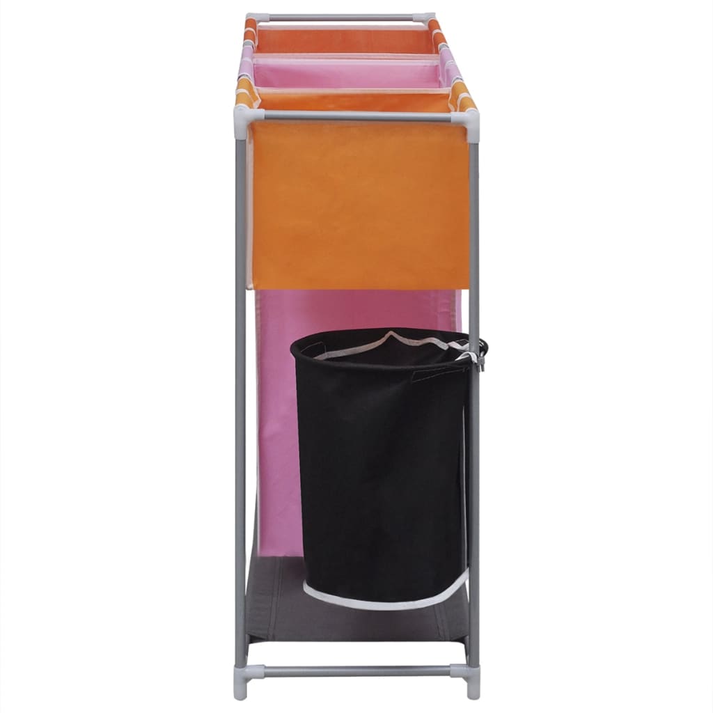 3-Section Laundry Sorter Hamper with a Washing Bin