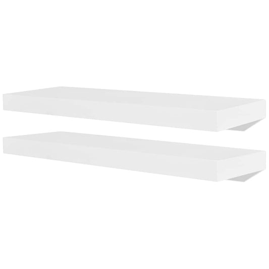 Wall Shelf | Set of 2 | White | MDF | Wall Mounting | Wall Shelf