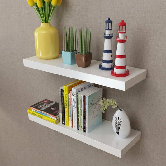 Wall Shelf | Set of 2 | White | MDF | Wall Mounting | Wall Shelf