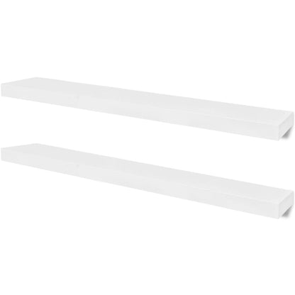 Wall Shelf Set of 2 White MDF