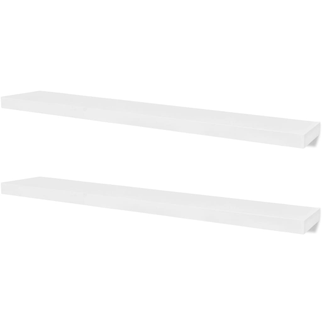 Wall Shelf Set of 2 White MDF 47.2 in wide Wall mounting