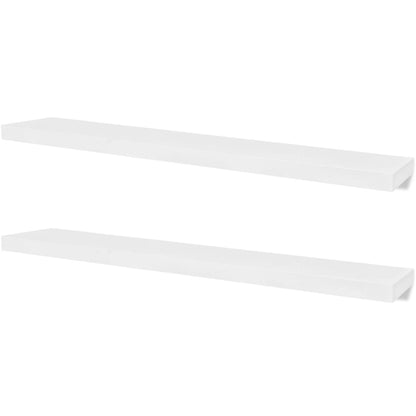 Wall Shelf Set of 2 White MDF 47.2 in wide Wall mounting