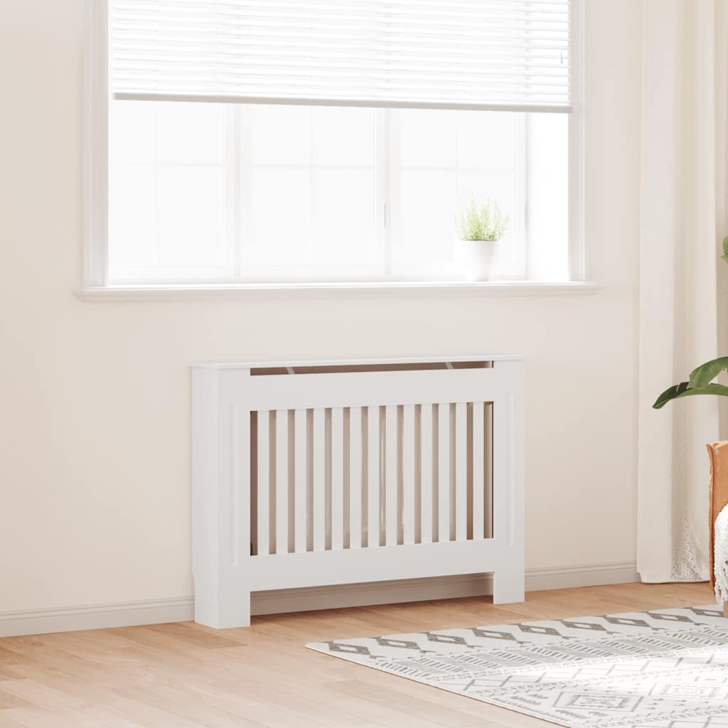 vidaXL White Radiator Cover Heating Cabinet 44.1" Engineered Wood