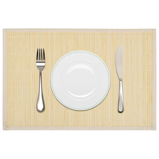 6 Bamboo Placemats 30 x 45 cm Natural